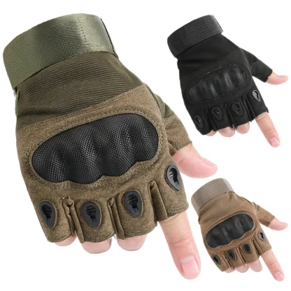 Lightweight Half Finger Gloves with Hard Knuckle - Image 2