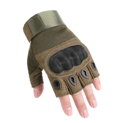 Lightweight Half Finger Gloves with Hard Knuckle