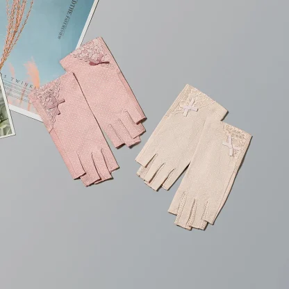 Thing Fingerless Gloves with Lace Design - Image 7