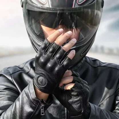 Motorcycle Fingerless Gloves with Durable Design - Image 3
