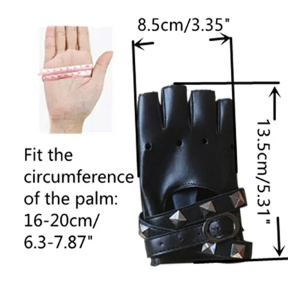 Hollow Out Fingerless Gloves with Belt - Image 4