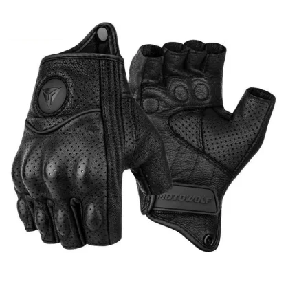 Motorcycle Fingerless Gloves with Durable Design