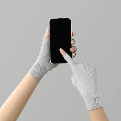 Thing Fingerless Gloves with Lace Design - Image 6