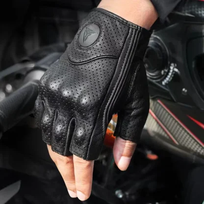 Motorcycle Fingerless Gloves with Durable Design - Image 4