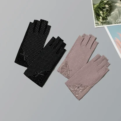 Thing Fingerless Gloves with Lace Design - Image 9