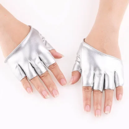 Faux Leather Gloves with Fingerless Design - Image 10