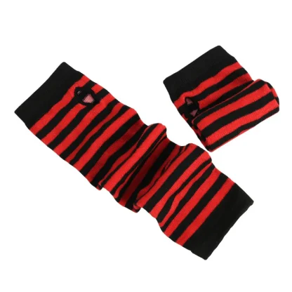 Classic Fingerless Gloves with Stripe Pattern - Image 7