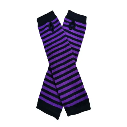 Classic Fingerless Gloves with Stripe Pattern - Image 15