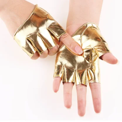Faux Leather Gloves with Fingerless Design - Image 5
