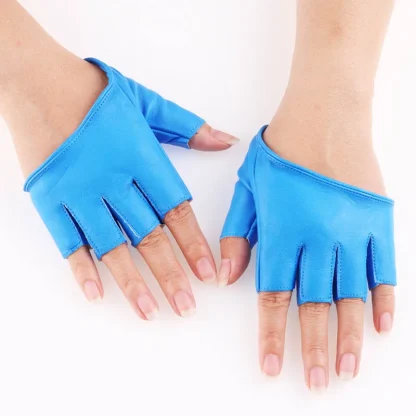 Faux Leather Gloves with Fingerless Design - Image 8