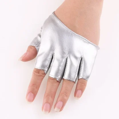 Faux Leather Gloves with Fingerless Design - Image 7