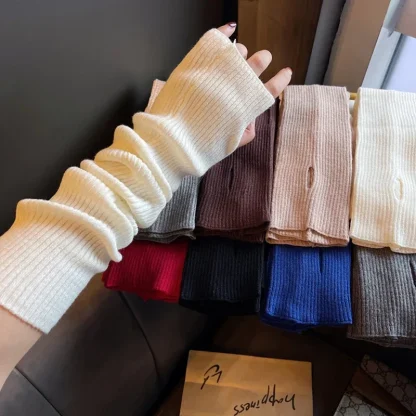 Long Arm Warmer Fingerless Gloves - Image 9
