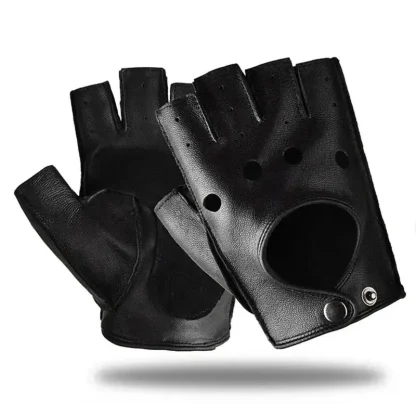 Fingerless Motorcycle Gloves with Cutout Decor - Image 3