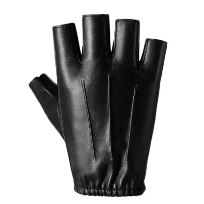 Durable Sleek Black Half Finger Gloves - Image 8