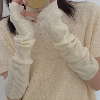 Long Arm Warmer Fingerless Gloves - Image 10