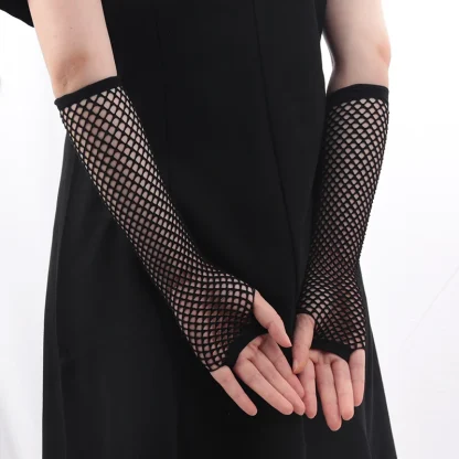 Fishnet Gloves with Open Finger Design - Image 4