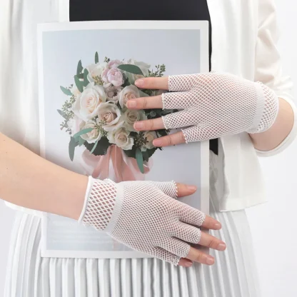 Breathable Fingerless Gloves with Mesh Design - Image 6