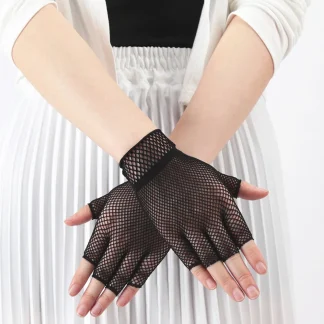 Breathable Fingerless Gloves with Mesh Design
