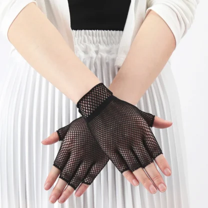 Breathable Fingerless Gloves with Mesh Design