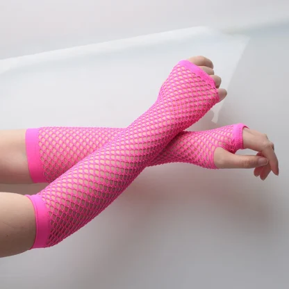 Fishnet Gloves with Open Finger Design - Image 9