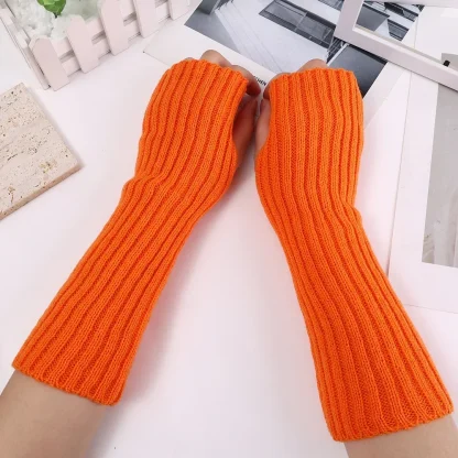 Long Arm Warmer Fingerless Gloves - Image 14