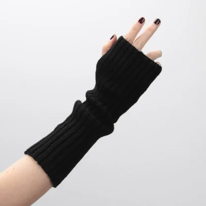 Warm Fingerless Gloves with Soft Solid Color - Image 5