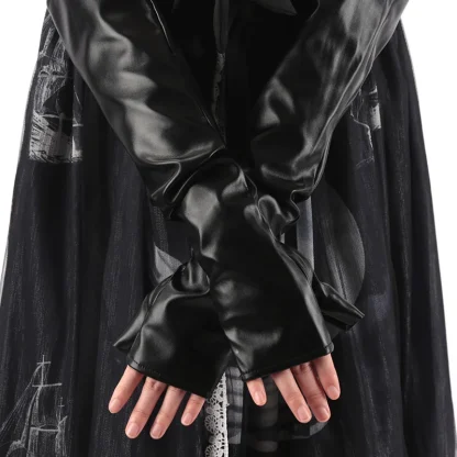 Sleek Black Long Fingerless Glovess - Image 3