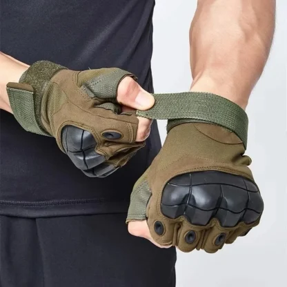 Half Finger Gloves with Hook and Loop Closure