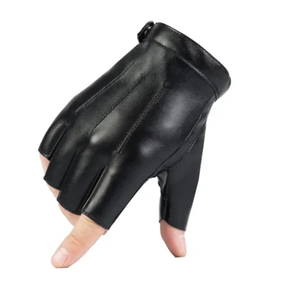 Durable Sleek Black Half Finger Gloves - Image 6