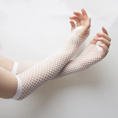 Fishnet Gloves with Open Finger Design - Image 5