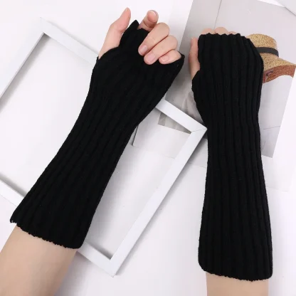 Long Arm Warmer Fingerless Gloves - Image 15