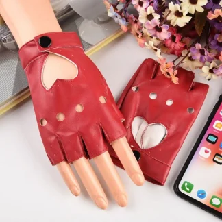 Heart Shape Cutout Fingerless Gloves