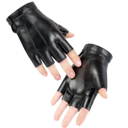 Durable Sleek Black Half Finger Gloves - Image 2