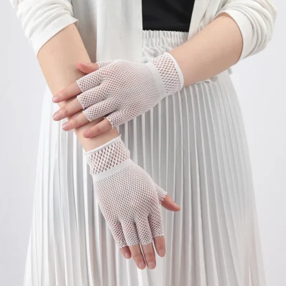 Breathable Fingerless Gloves with Mesh Design - Image 5
