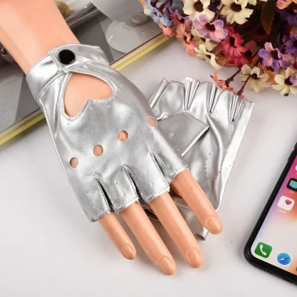 Heart Shape Cutout Fingerless Gloves - Image 3