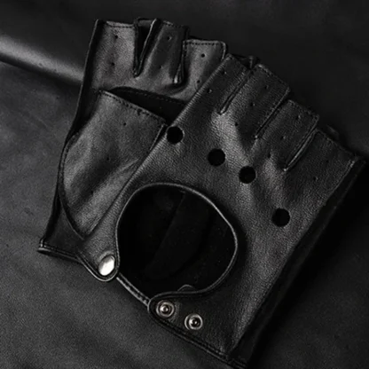 Fingerless Motorcycle Gloves with Cutout Decor - Image 7