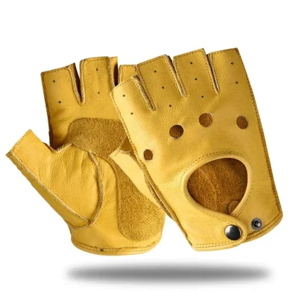 Fingerless Motorcycle Gloves with Cutout Decor - Image 4