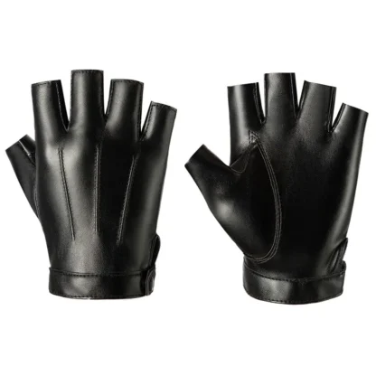 Durable Sleek Black Half Finger Gloves - Image 3