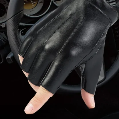Durable Sleek Black Half Finger Gloves - Image 4