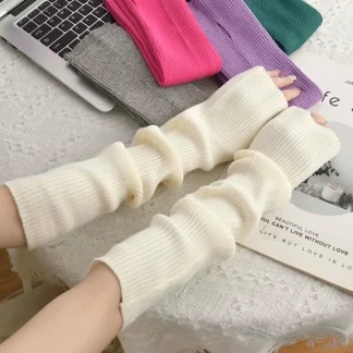 Long Arm Warmer Fingerless Gloves